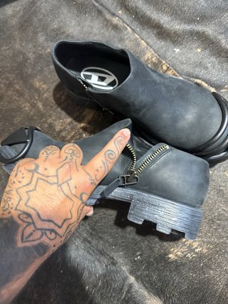 Zapatos Diesel Negros Goma