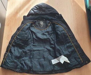 Cazadora niña negra capucha talla 140