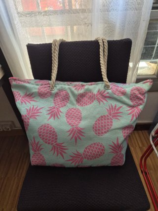Bolso de playa piñas