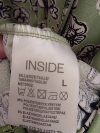 Falda verde flores Index talla única