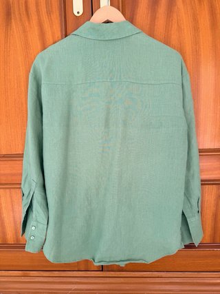 Camisa Lino Mango Verde