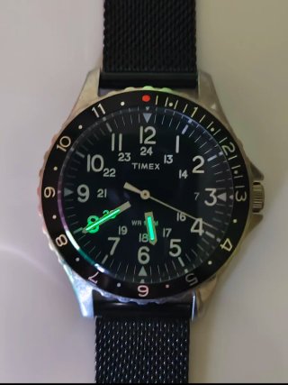 Reloj Timex Ocean Negro, WR 100M, bisel giratorio