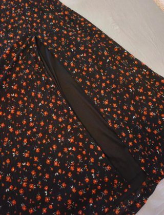 Vestido largo floral manga 3/4