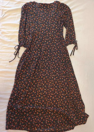 Vestido largo floral manga 3/4