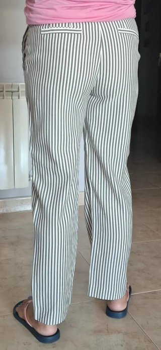 Pantalones Massimo Dutti rayas gris y blanco