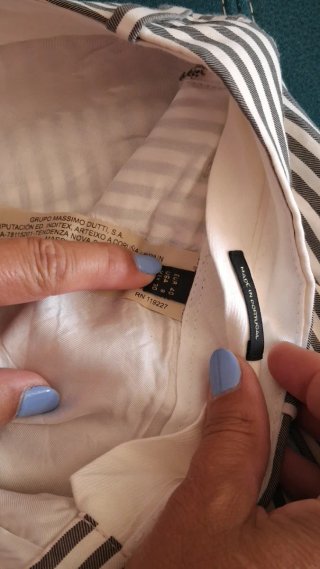 Pantalones Massimo Dutti rayas gris y blanco