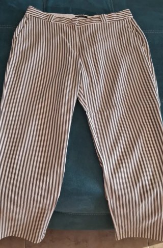 Pantalones Massimo Dutti rayas gris y blanco