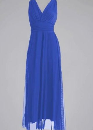 Vestido largo tul azul ceremonia