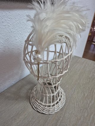 Tocado Novia Diadema Plumas Blanco
