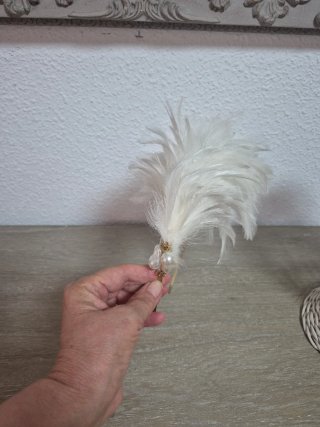 Tocado Novia Diadema Plumas Blanco