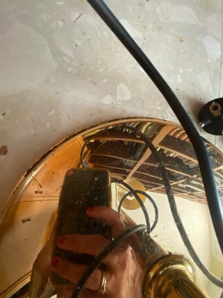 Lámpara de pie dorada pantalla crema