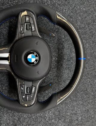 Volante BMW M Carbono Azul Série G | Airbag