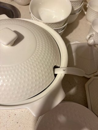 Juego de vajilla de porcelana blanca