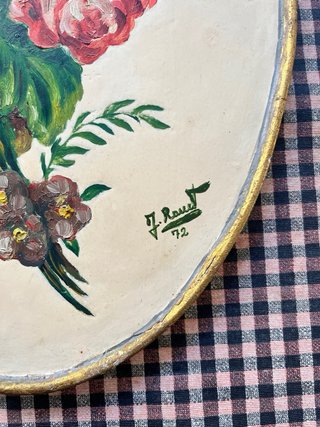 Pareja Cuadros Florales Vintage Firmados