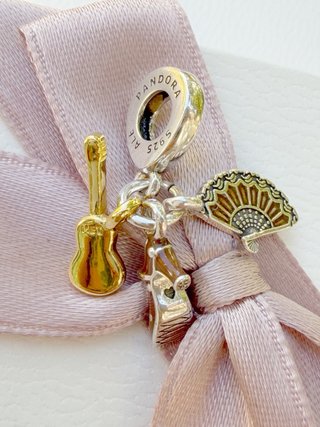Pandora Charm Abanico, Guitarra y Zapato Flamenco