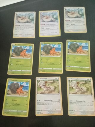 Lote de 7 cartas Pokémon: Dwebble y Smeargle