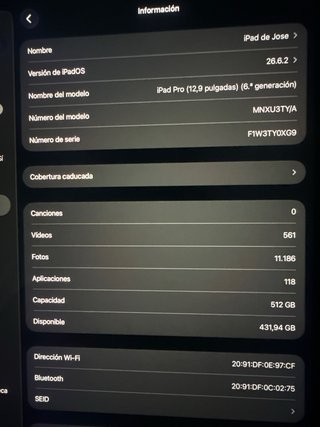 Apple iPad Pro 12.9 Plata 512Gb
