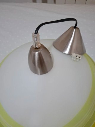 Lámpara colgante cristal verde y blanco