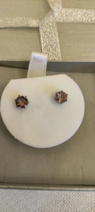 Pendientes Plata Ley Circonita Morada
