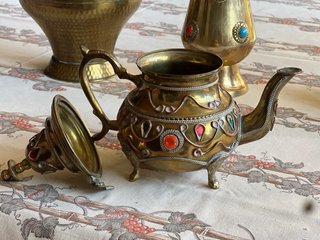 Lote decoración latón vintage oriental