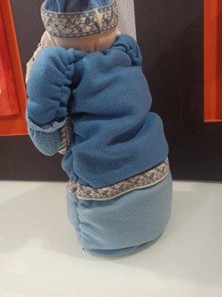 Papá Noel extensible azul y blanco