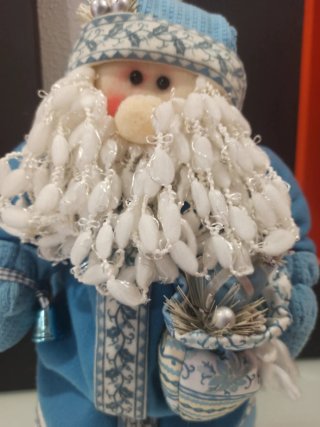 Papá Noel extensible azul y blanco