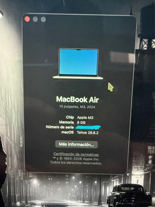 MacBook Air M3 8GB 256GB Plata