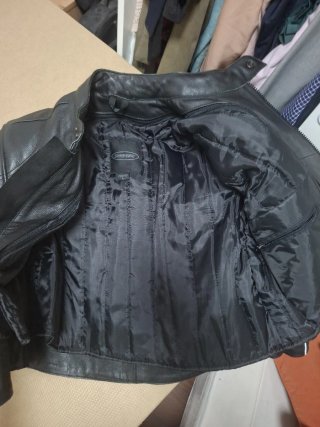 Chaqueta de moto de cuero negra talla L