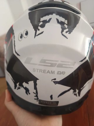 Casco Moto Integral LS2 Blanco, negro y rojo