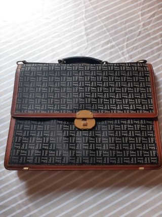 Maletín Fendi Piel Original Negro Marrón