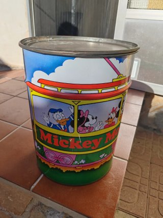 Cubo metálico Disney años 80