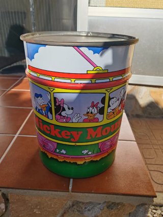 Cubo metálico Disney años 80