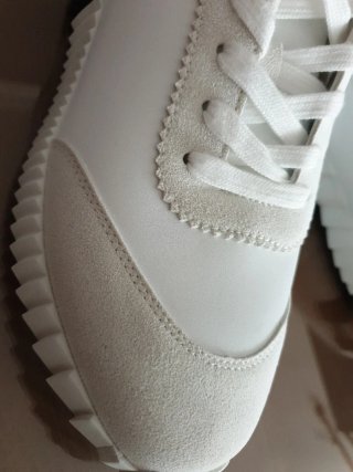 Hermès Bouncing Sneakers Piel Ante Beige Blanco