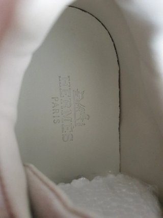 Hermès Bouncing Sneakers Piel Ante Beige Blanco