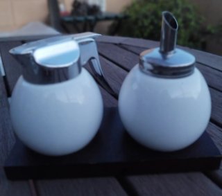 Azucarero y Mielero Porcelana y Metal