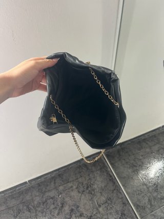 Bolso Negro Grande Shein Cadena Dorada