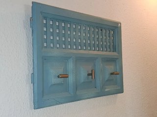 Perchero Decorativo Azul y Beige