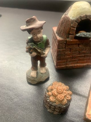 Figuras panadera, horno para el belen