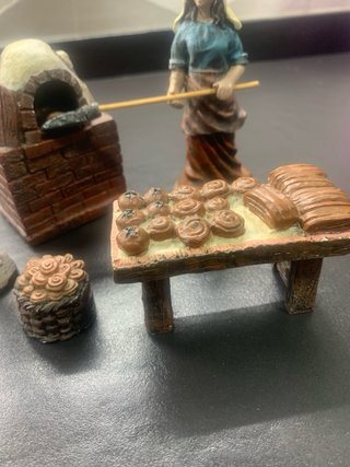 Figuras panadera, horno para el belen