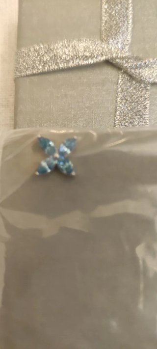 Pendientes Plata Ley Flor Azul