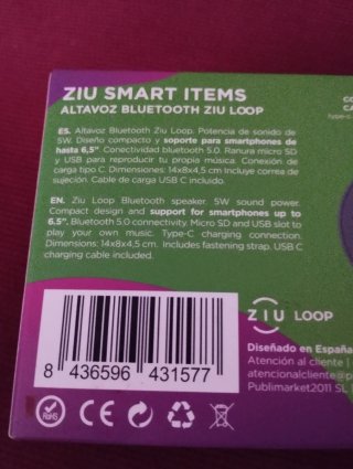 Altavoz Bluetooth Ziu Loop con Soporte Móvil