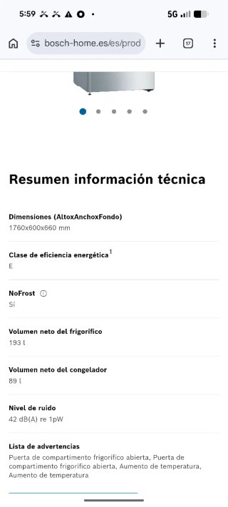 Nevera Combi Bosch KGN33NLEA