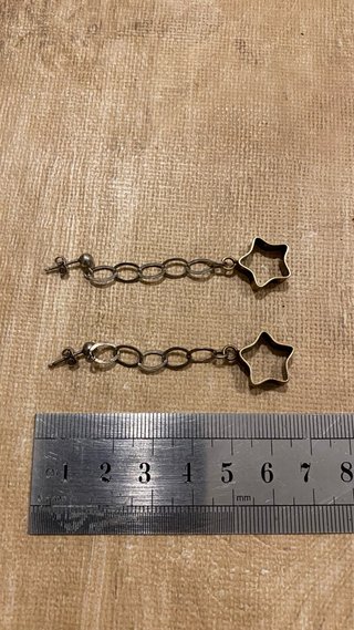 Pendientes Aro Cadena Estrella Dorado Envejecido