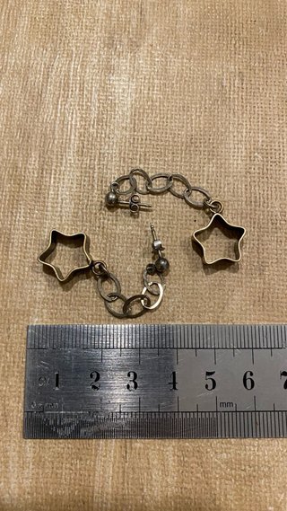 Pendientes Aro Cadena Estrella Dorado Envejecido