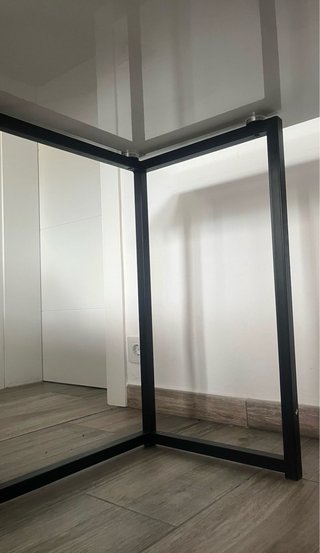 Tavolo da scrivania in vetro temperato e metallo