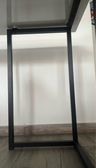 Tavolo da scrivania in vetro temperato e metallo