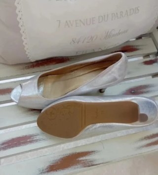 Zapatos plateados tacón talla 39