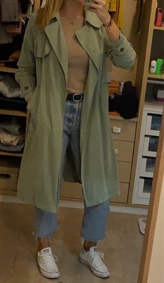 Gabardina fluida Mango Talla única verde oliva