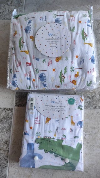 Conjunto de protector cuna y funda nórdica