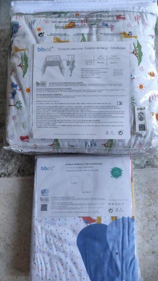 Conjunto de protector cuna y funda nórdica